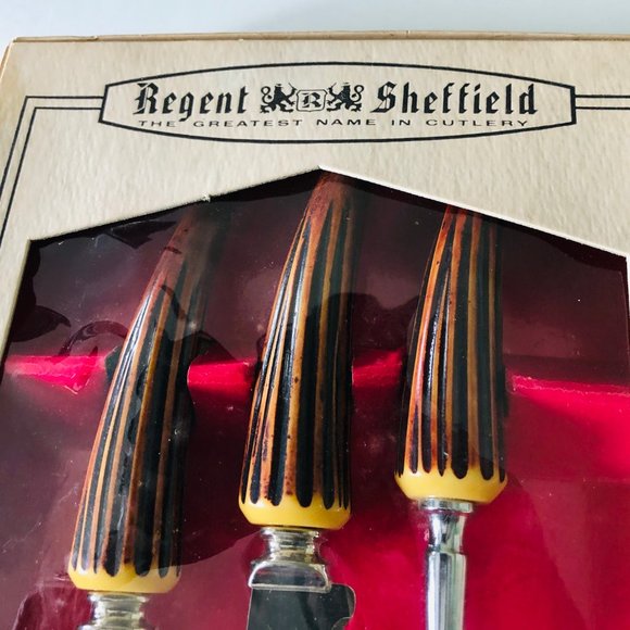 VINTAGE Regent Sheffield Carving 3 Piece Set - Picture 2 of 4